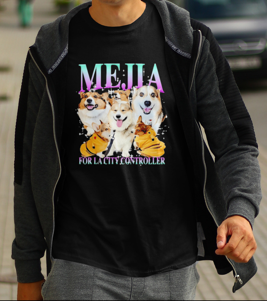 MEJIA Corgi For LA City Controller T-Shirt
