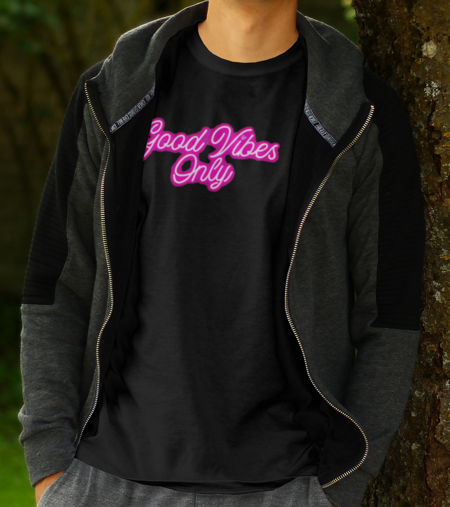 Good Vibes Only Neon Purple Script T-Shirt