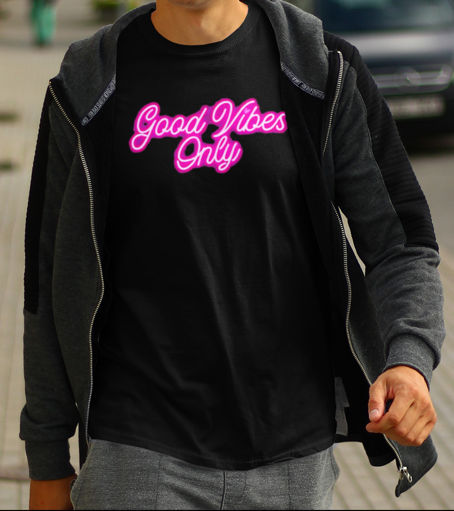 Good Vibes Only Neon Purple Script T-Shirt