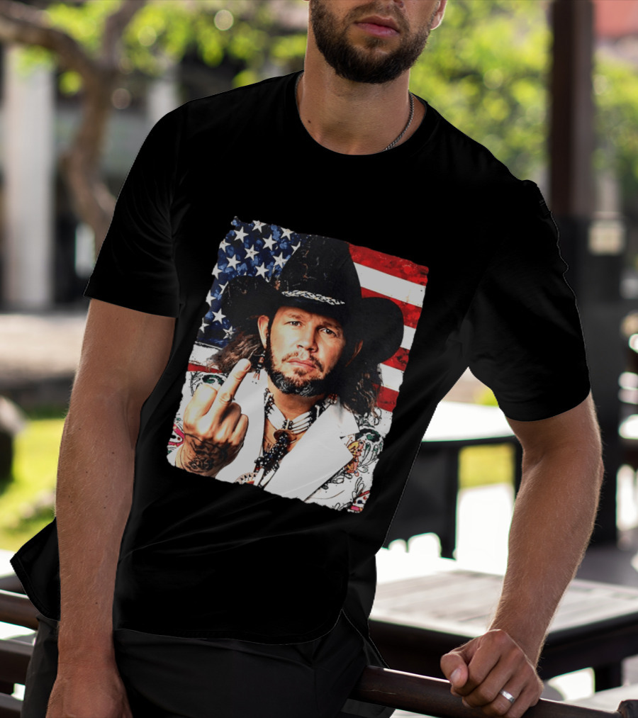 If That Ain't Country David Allan Coe USA Flag Middle Finger T-Shirt