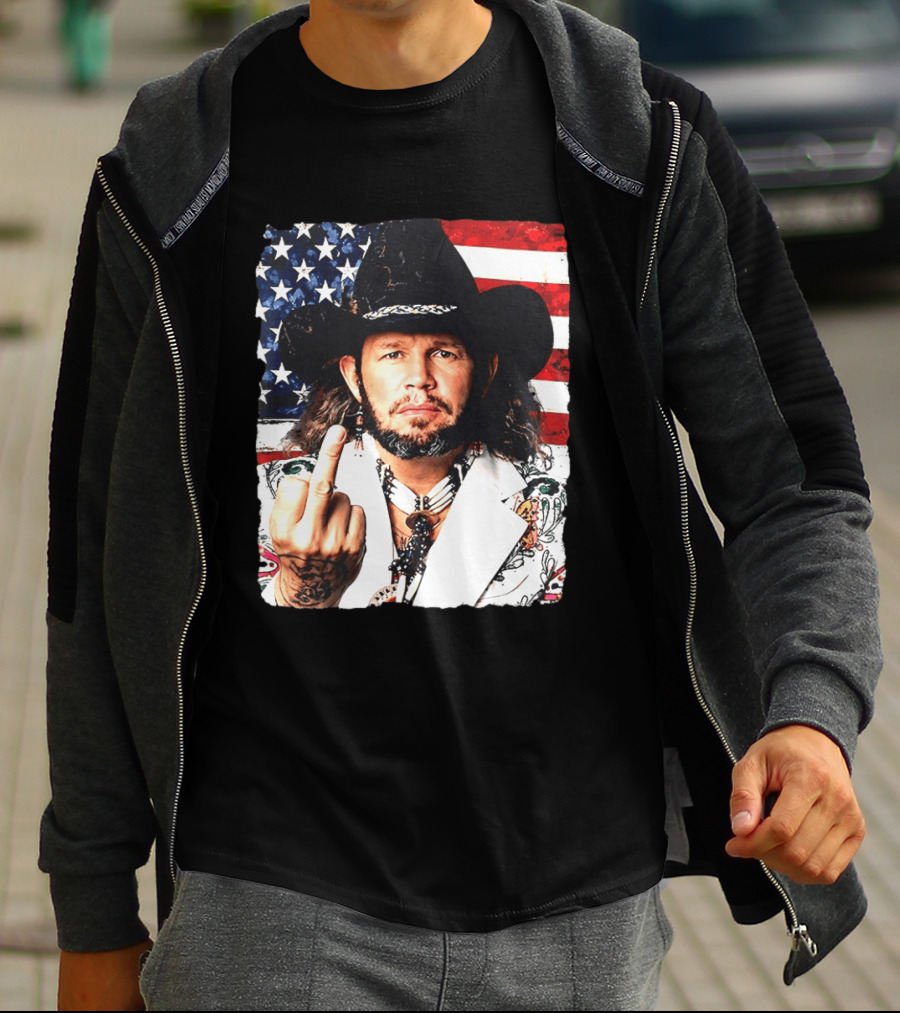 If That Ain't Country David Allan Coe USA Flag Middle Finger T-Shirt