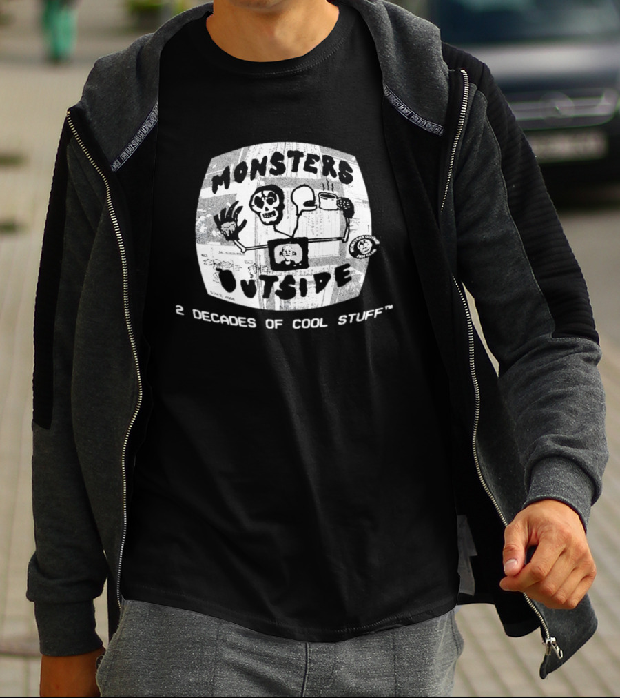 Monsters Outside Fan Club 2 Decades Of Cool Stuff T-Shirt