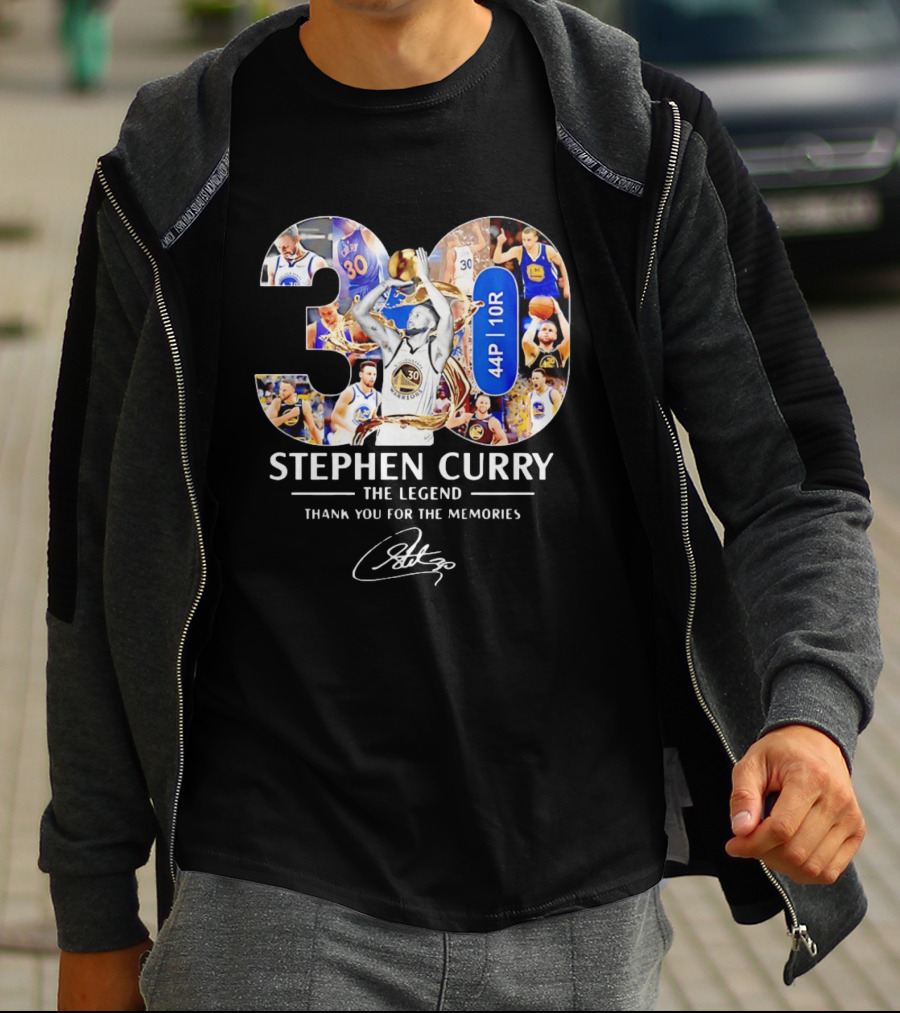 Stephen Curry 30 The Legend Thank You For The Memories 44P 10R T-Shirt