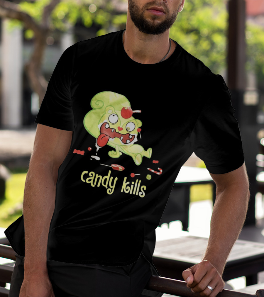 Candy Kills Cartoon Character Overloaded On Sweets T-Shirt