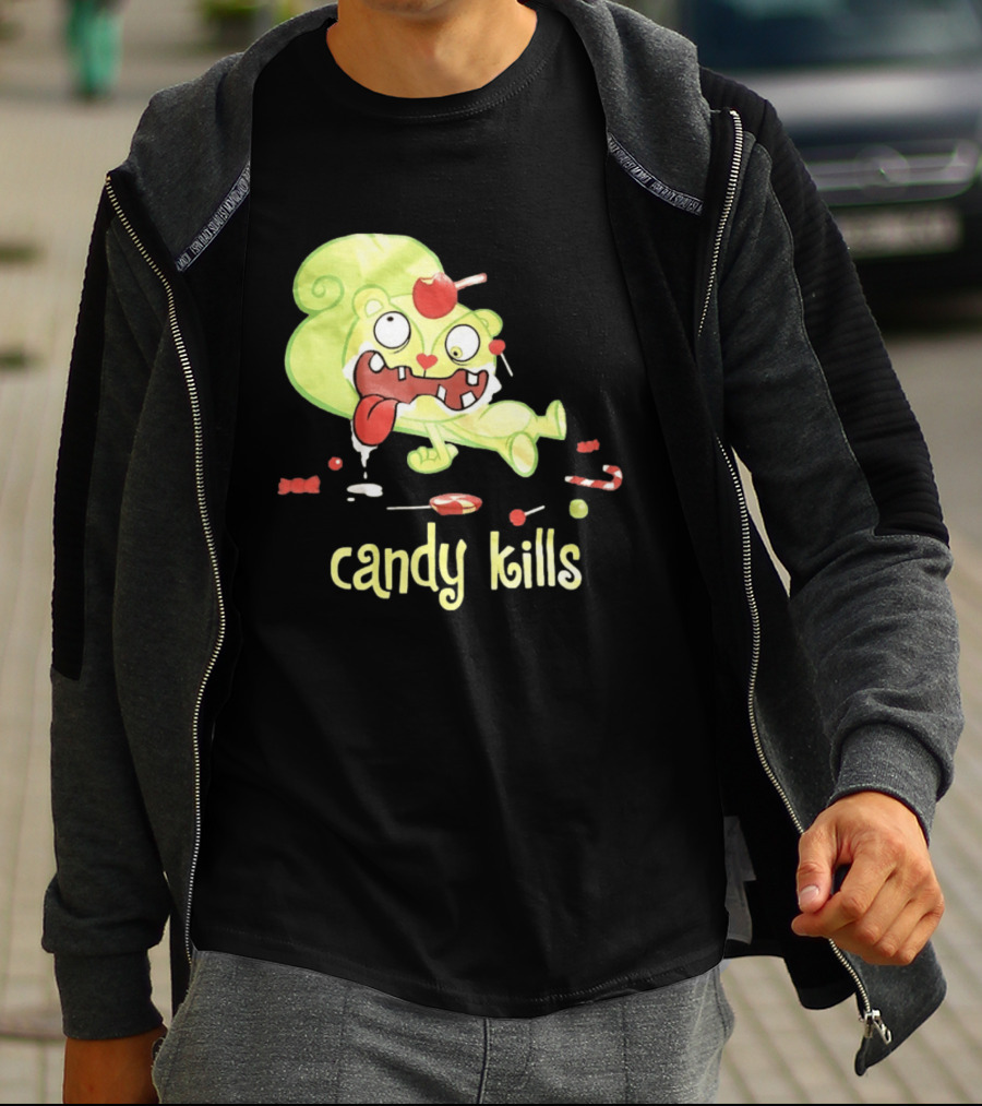Candy Kills Cartoon Character Overloaded On Sweets T-Shirt