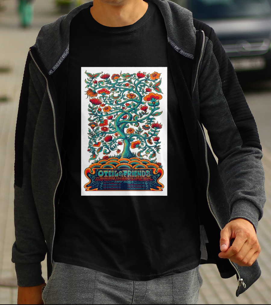 Oteil And Friends Tour May 2026 Psychedelic Tree Design Stepan Cleves Crouch T-Shirt