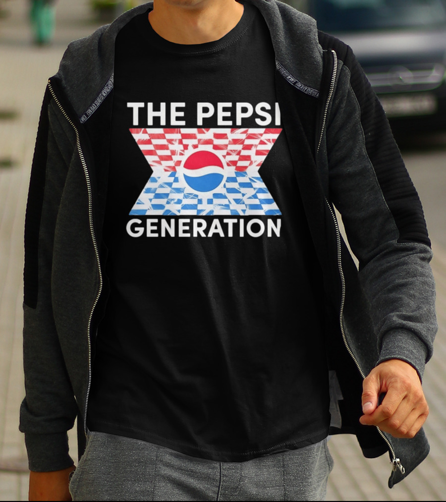 The Pepsi Generation Red White Blue Checkered T-Shirt