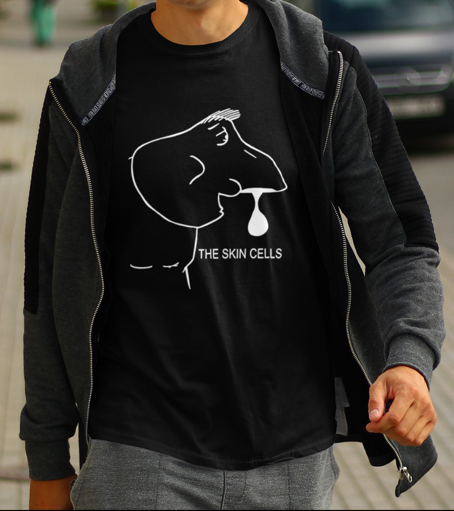 The Skin Cells Band Simple Line Art Face T-Shirt