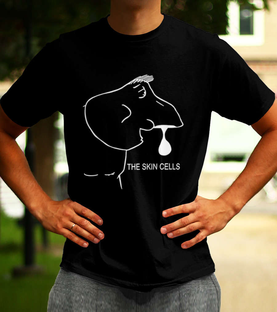 The Skin Cells Band Simple Line Art Face T-Shirt