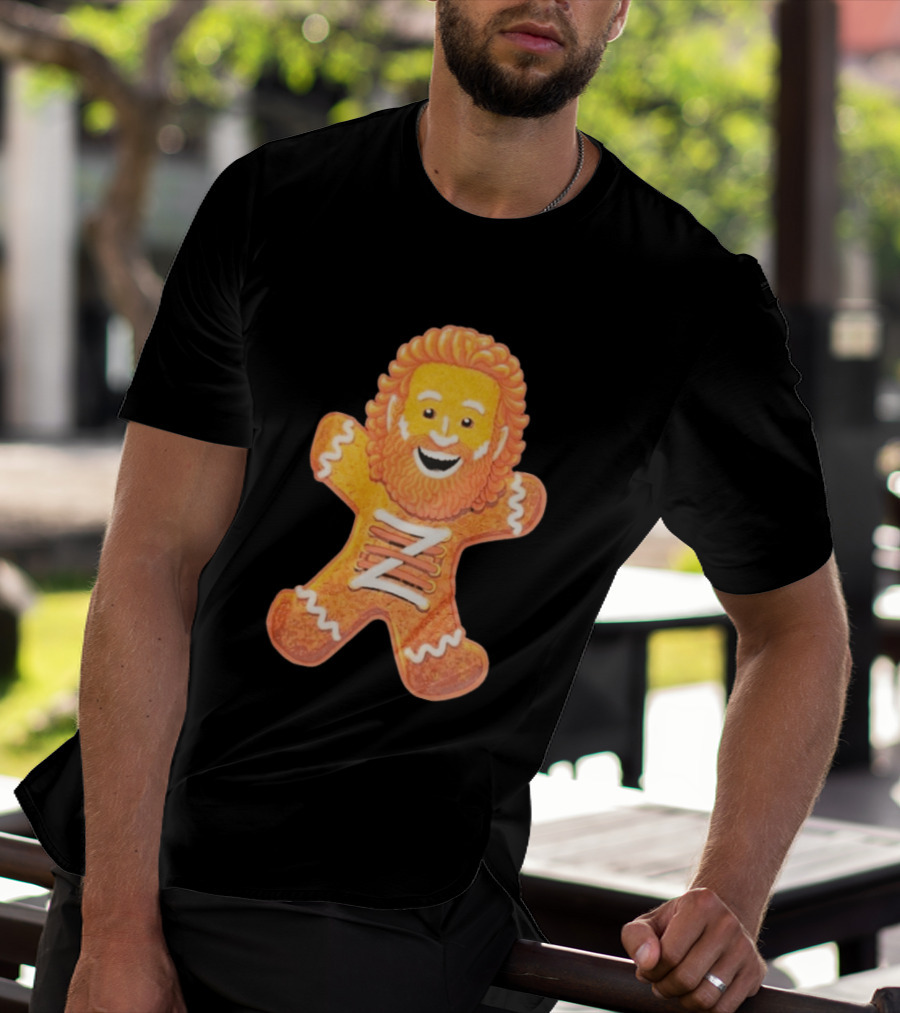 Sami Zayn Gingerbread Man WWE Christmas Holiday Cookie T-Shirt