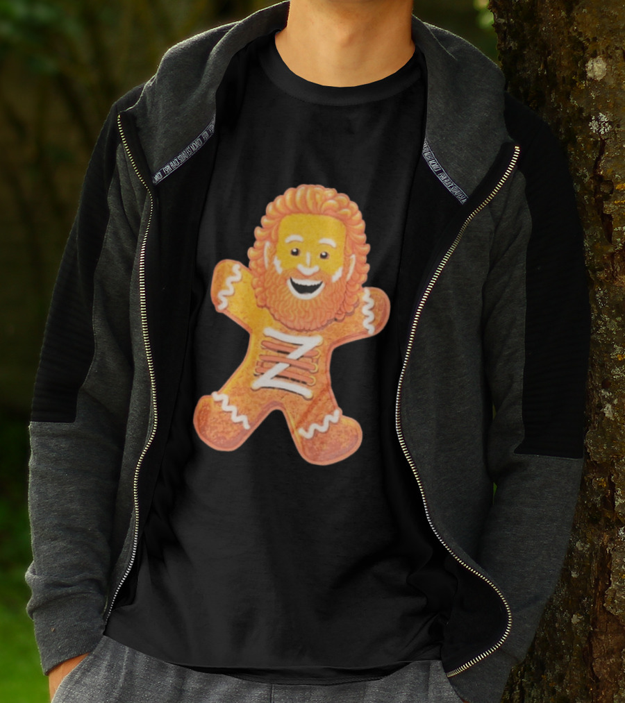 Sami Zayn Gingerbread Man WWE Christmas Holiday Cookie T-Shirt