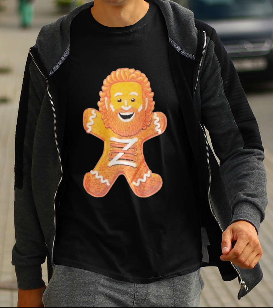 Sami Zayn Gingerbread Man WWE Christmas Holiday Cookie T-Shirt