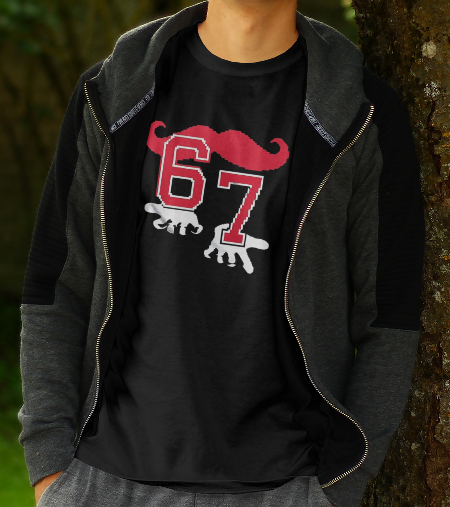 Cincinnati Reds Baseball 67 Red Mustache T-Shirt
