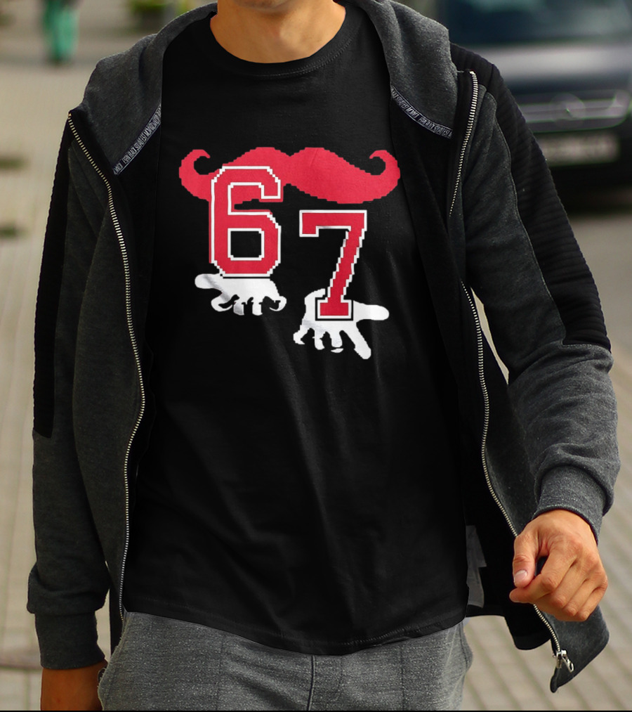 Cincinnati Reds Baseball 67 Red Mustache T-Shirt