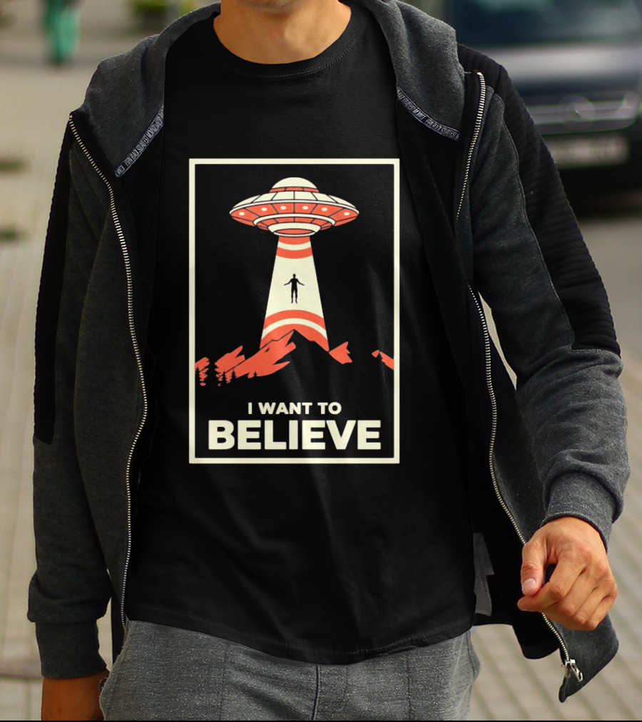 I Want To Believe UFO Alien Abduction T-Shirt
