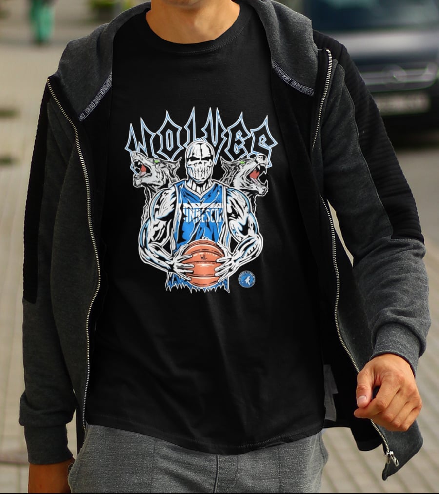 Warren Lotas Minnesota Timberwolves Skull Basketball Wolves T-Shirt