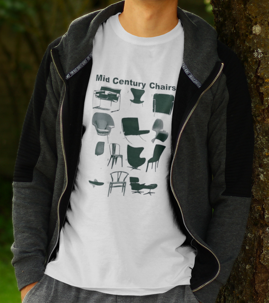 Mid Century Chairs Iconic Furniture Collection T-Shirt