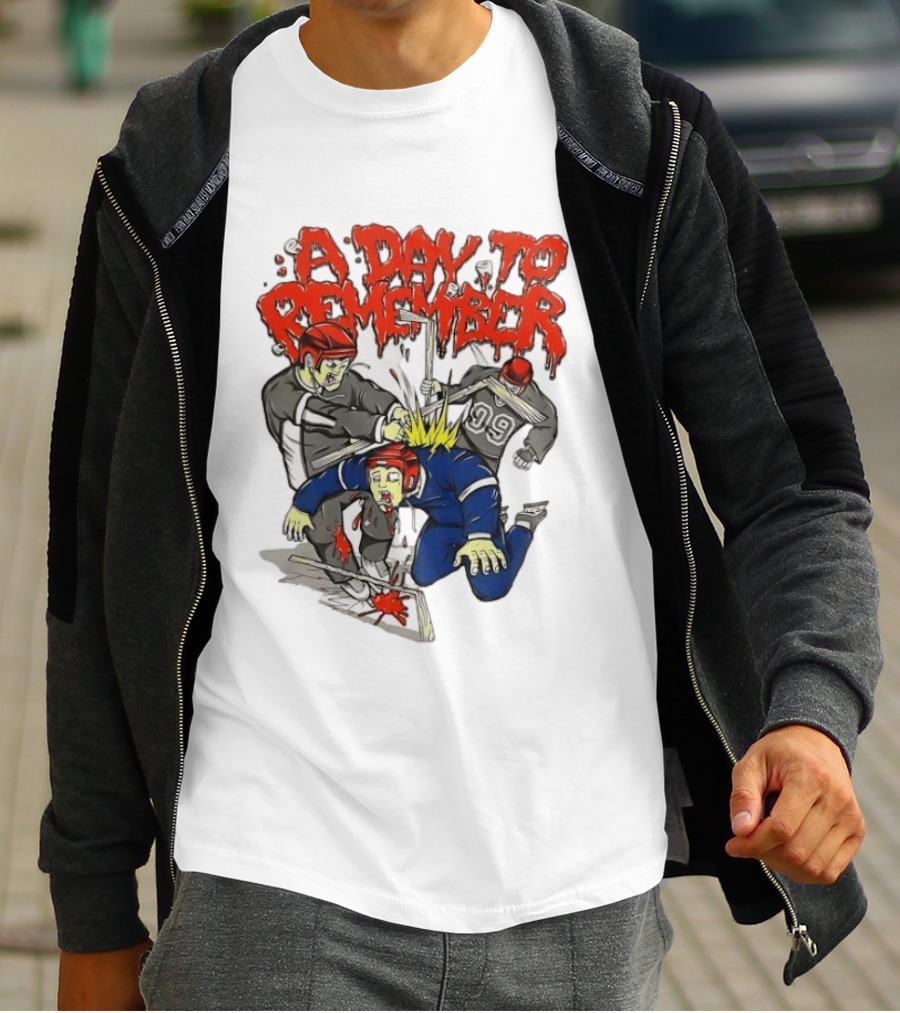 A Day To Remember Hockey Players Fighting Scene T-Shirt