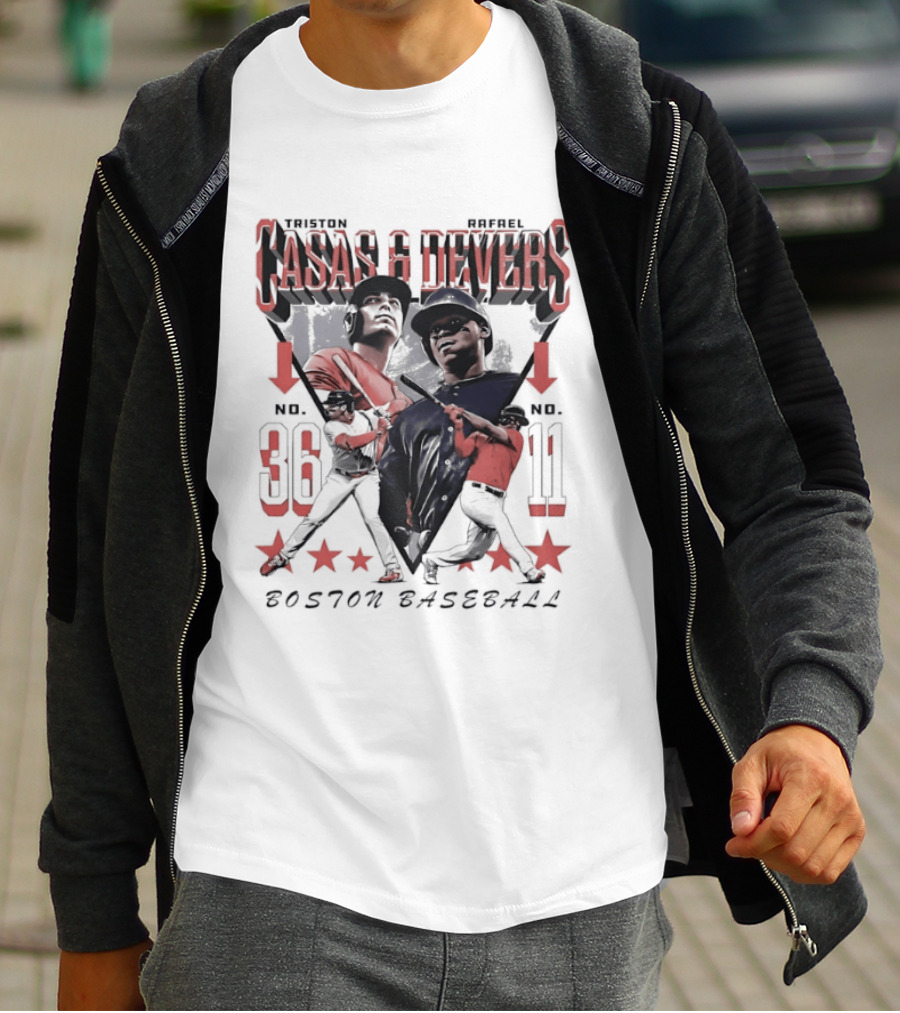Casas Devers No 36 No 11 Boston Baseball T-Shirt