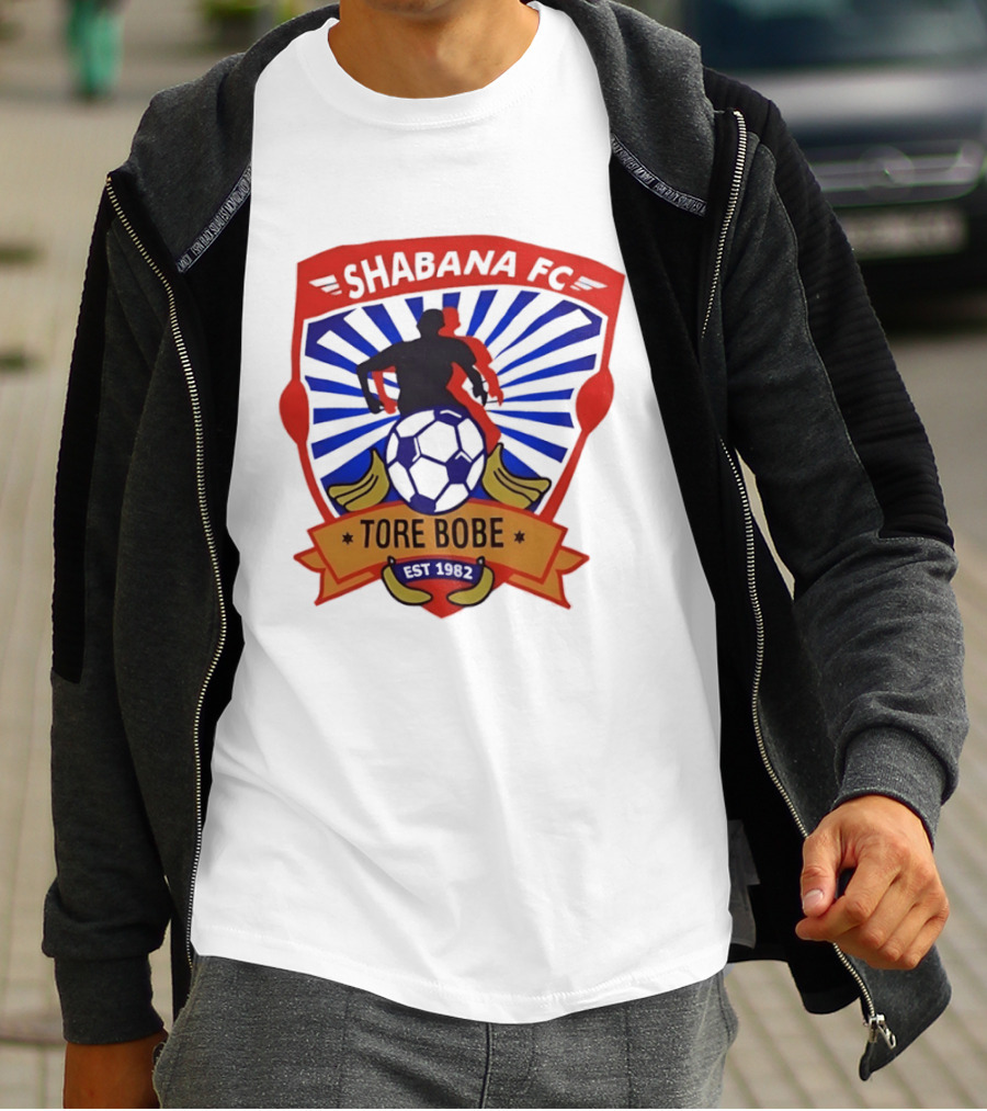 Shabana FC Tore Bobe Est 1982 Soccer Emblem With Player And Ball T-Shirt