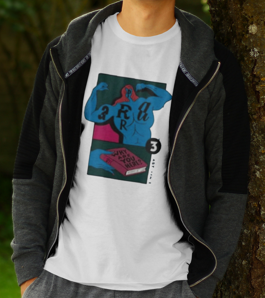 Why Are You Here Book Typography Muscle T-Shirt