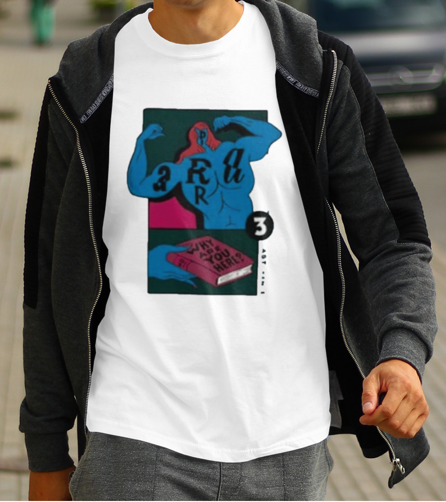 Why Are You Here Book Typography Muscle T-Shirt