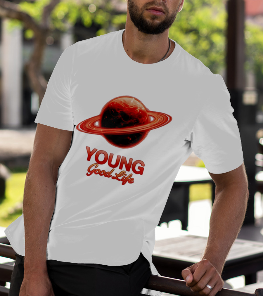 Young Good Life Red Planet Rings T-Shirt