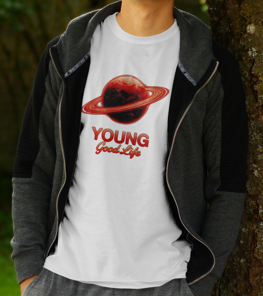 Young Good Life Red Planet Rings T-Shirt