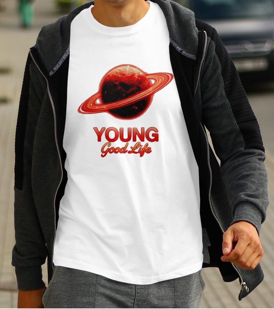 Young Good Life Red Planet Rings T-Shirt