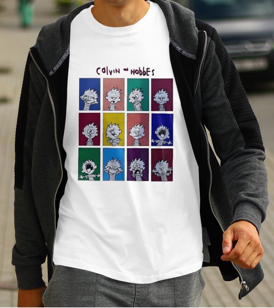 Calvin And Hobbes MoMa Pop Art Expression Panels T-Shirt