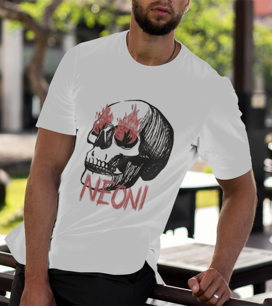 Fire Eyed Skull Neoni T-Shirt