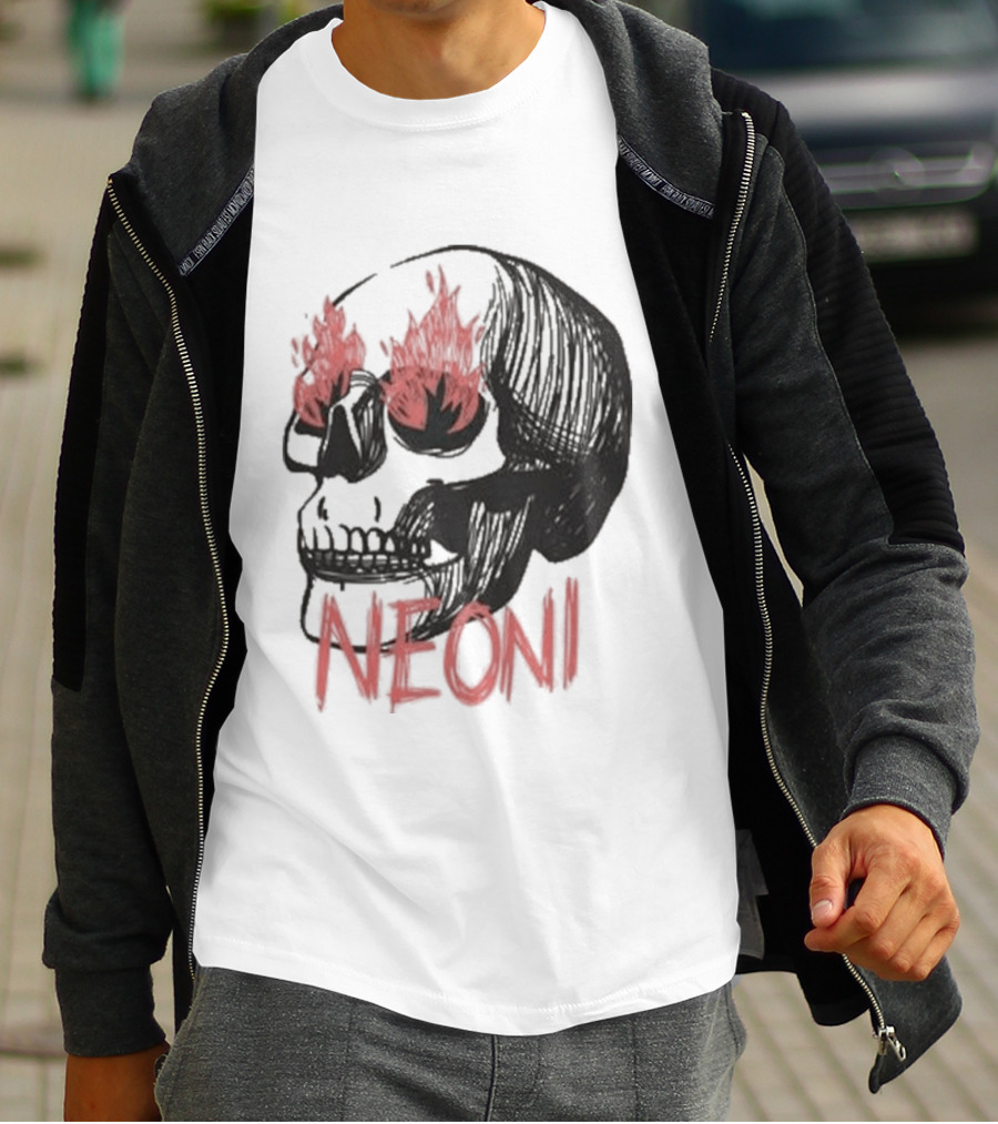 Fire Eyed Skull Neoni T-Shirt