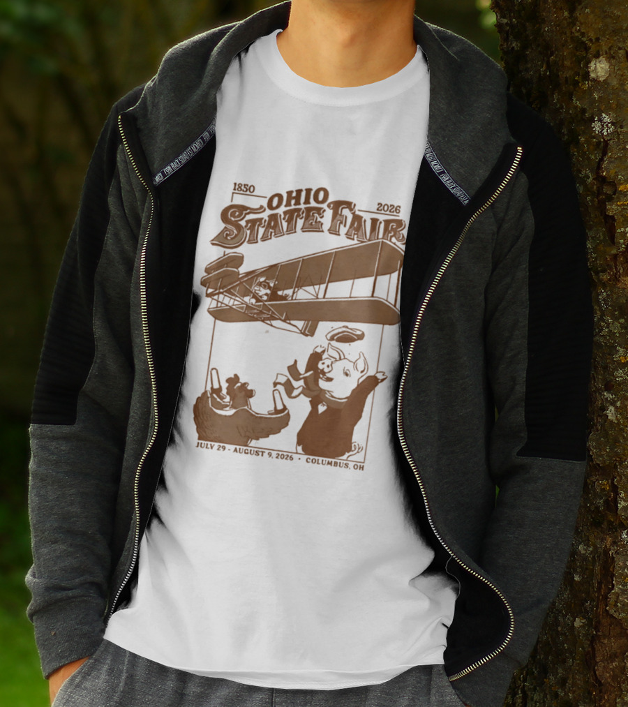 Ohio State Fair 1850 2026 July 29 August 9 Columbus Airplane And Animals T-Shirt