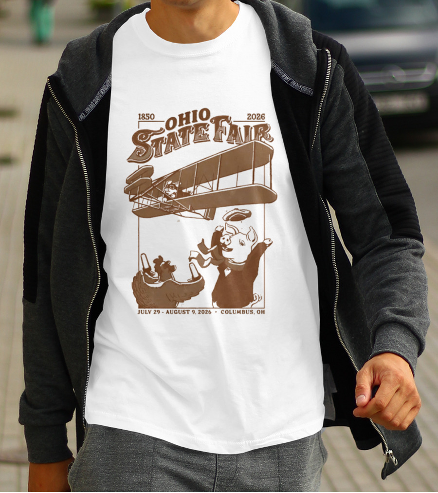 Ohio State Fair 1850 2026 July 29 August 9 Columbus Airplane And Animals T-Shirt