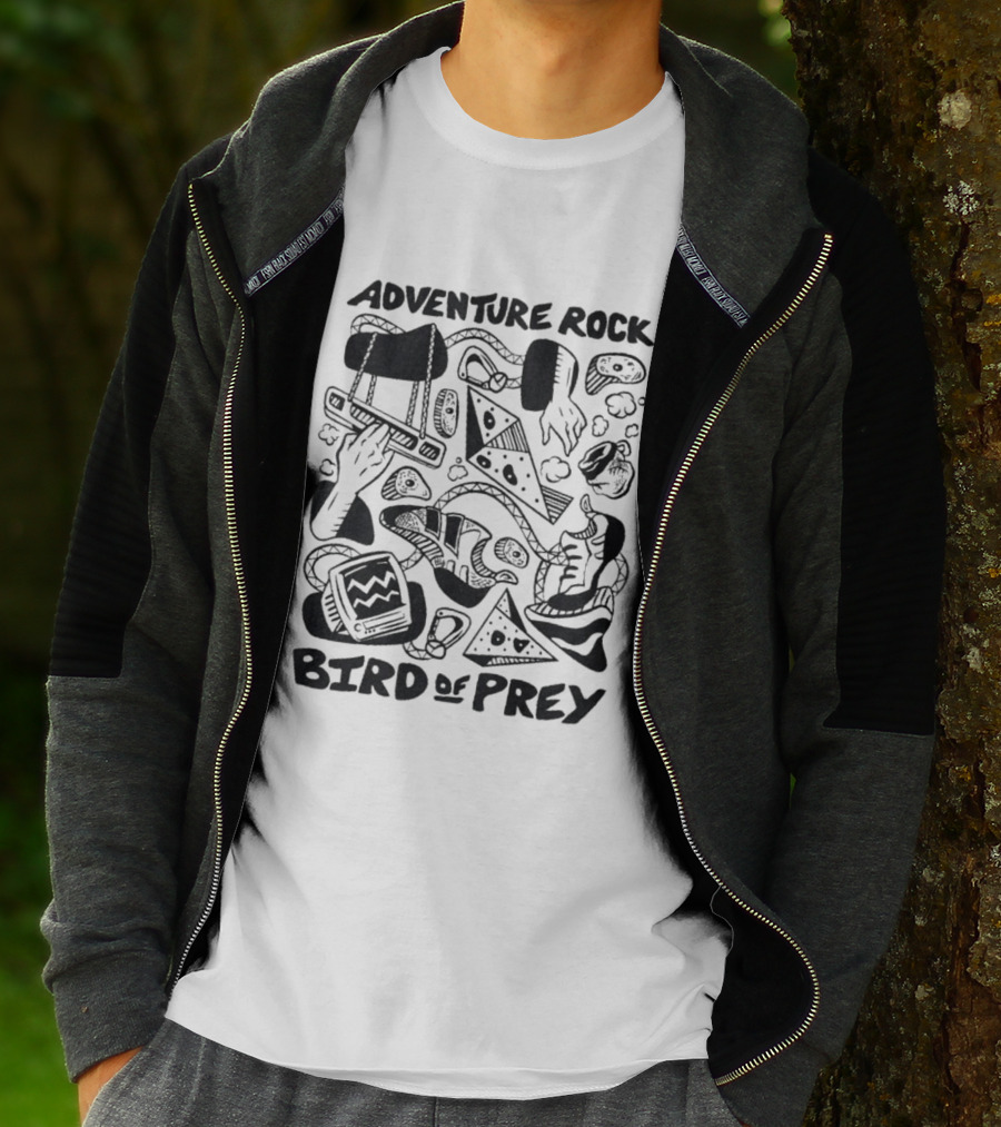 Adventure Rock Bird Of Prey Pizza Retro Adventure T-Shirt