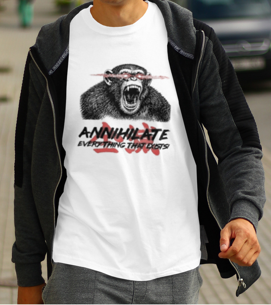 Annihilate Everything That Exists Angry Gorilla Red Eyes T-Shirt