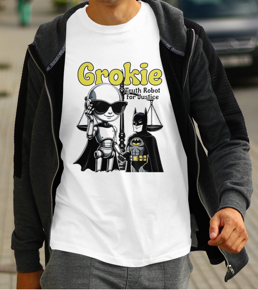 Grokie Batman Truth Robot For Justice Scales T-Shirt
