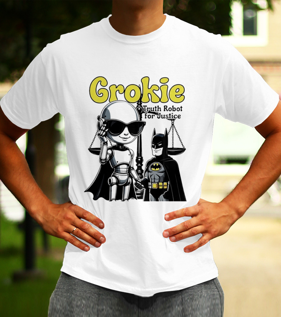 Grokie Batman Truth Robot For Justice Scales T-Shirt
