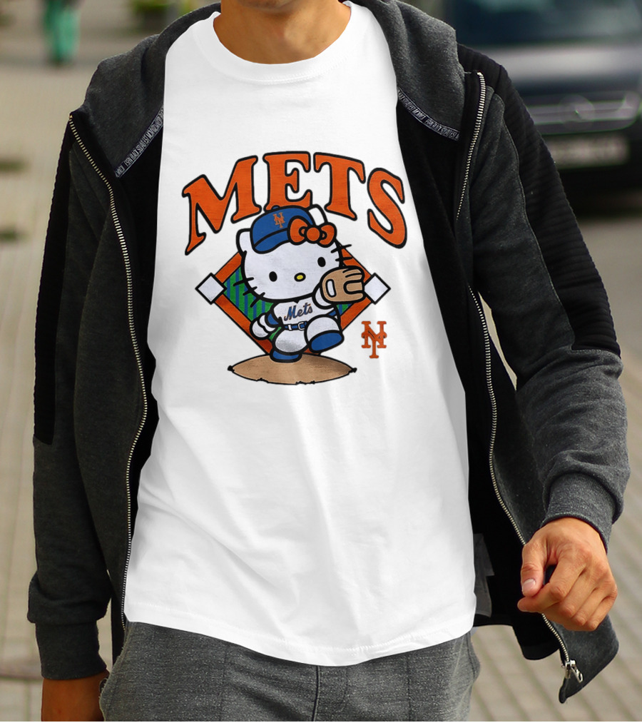 Hello Kitty New York Mets Baseball 2026 MLB Mets Player Outfit T-Shirt