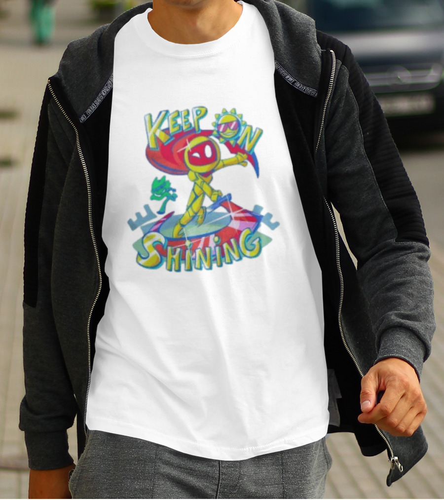 Keep On Shining With Colorful Mascot And Sunglasses Sun T-Shirt