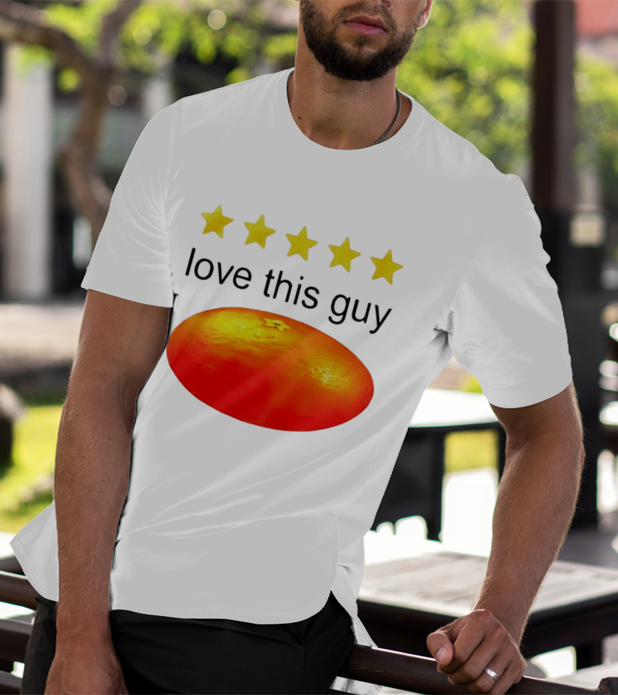 Five Yellow Stars Love This Guy Orange T-Shirt