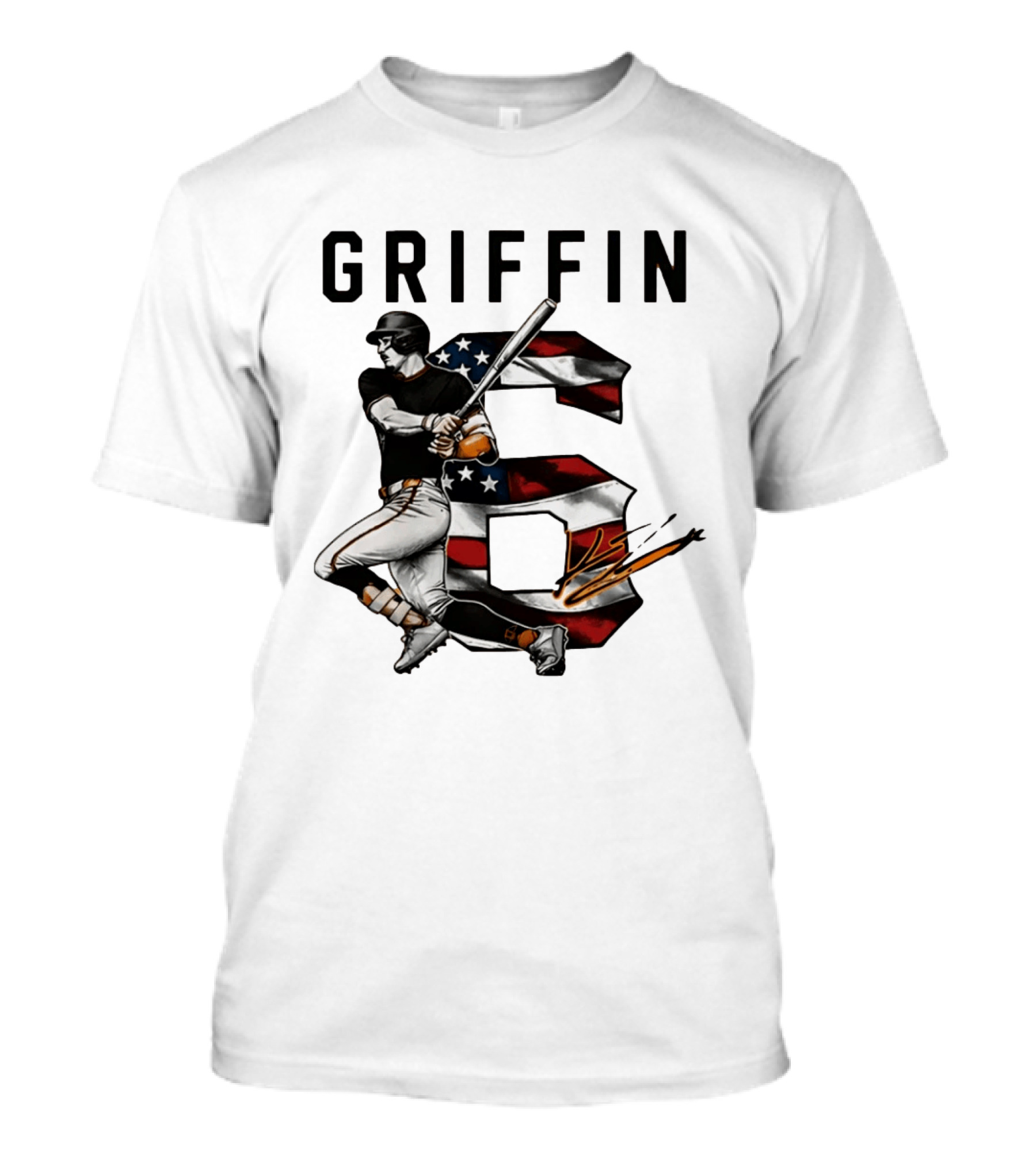 Griffin Baseball No 6 Stars And Stripes Patriotic T-Shirt