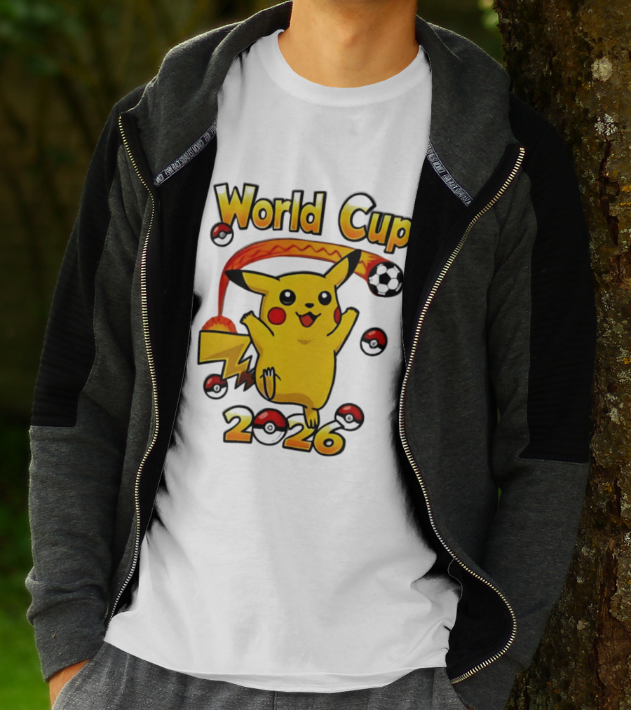 World Cup 2026 Pokémon Pikachu Soccer Poké Balls T-Shirt