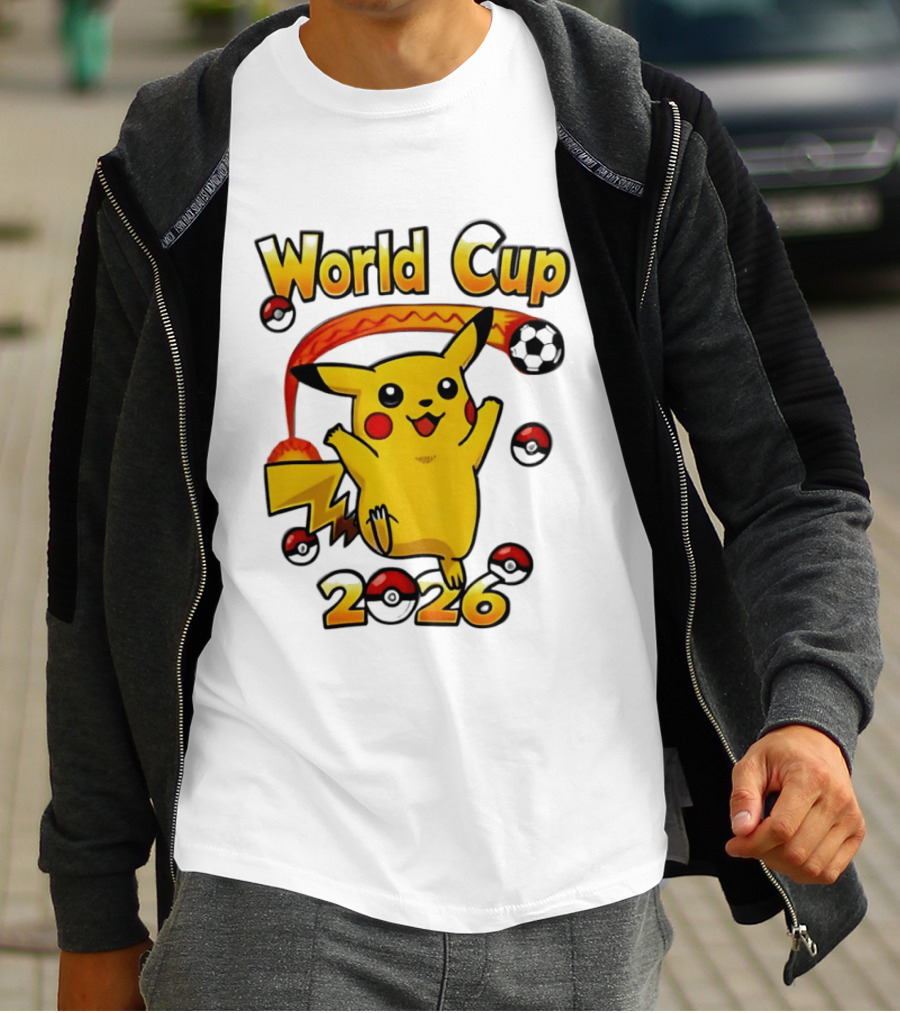 World Cup 2026 Pokémon Pikachu Soccer Poké Balls T-Shirt