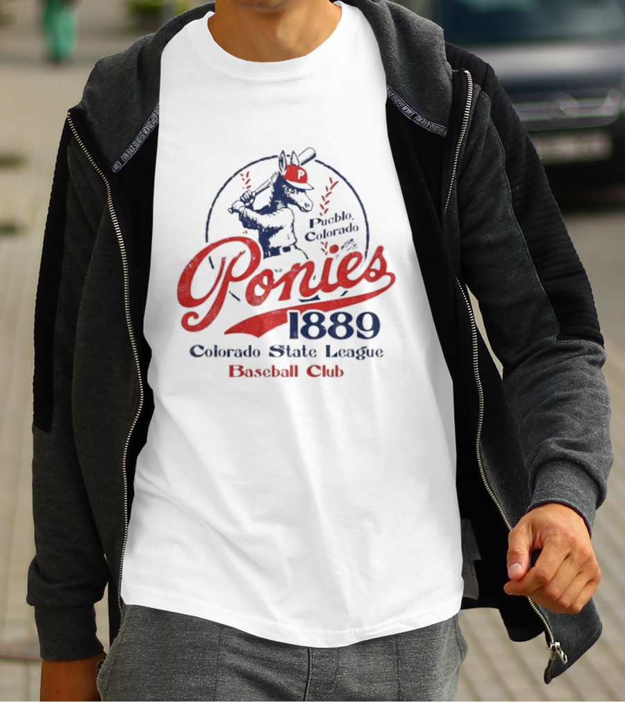 Ponies 1889 Colorado State League Baseball Club Retro Sports Memorabilia T-Shirt
