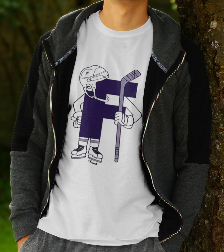 Minnesota Frost Hockey Character With Stick And Helmet T-Shirt
