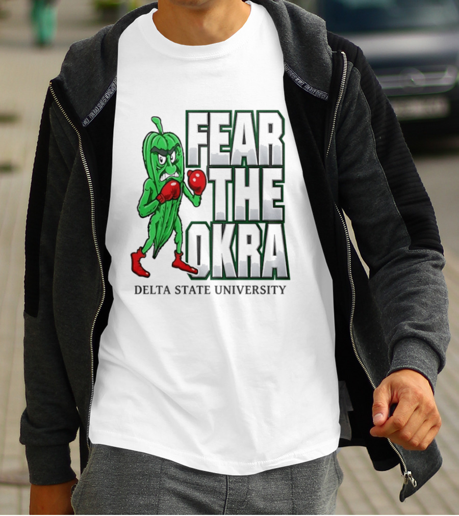 Fear The Okra Delta State University Boxing Okra T-Shirt