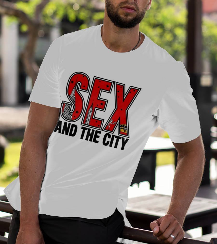 Sex And The City New York Skyline Taxi Skyscrapers Stars T-Shirt