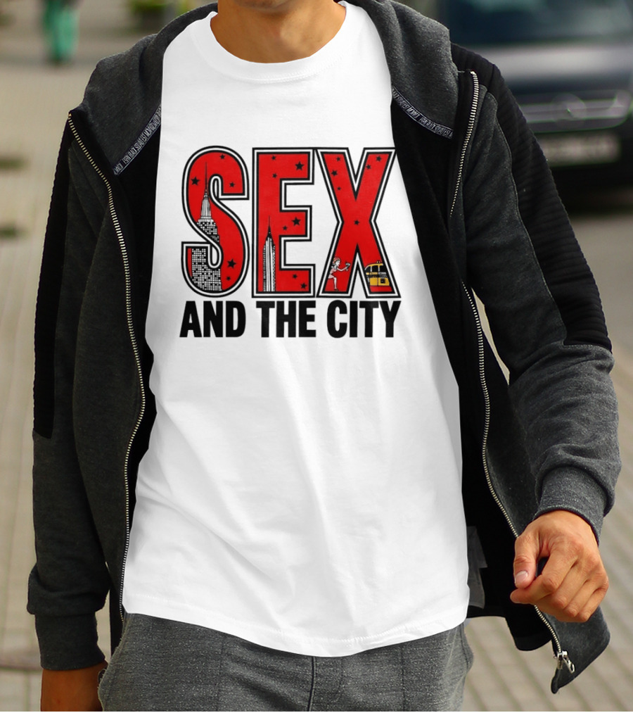 Sex And The City New York Skyline Taxi Skyscrapers Stars T-Shirt