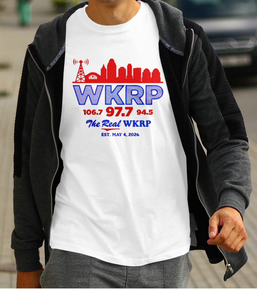 WKRP 106.7 97.7 94.5 The Real WKRP Est. May 4 2026 City Skyline T-Shirt